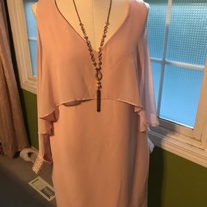 CALVIN KLEIN - Pink cold-shoulder evening dress